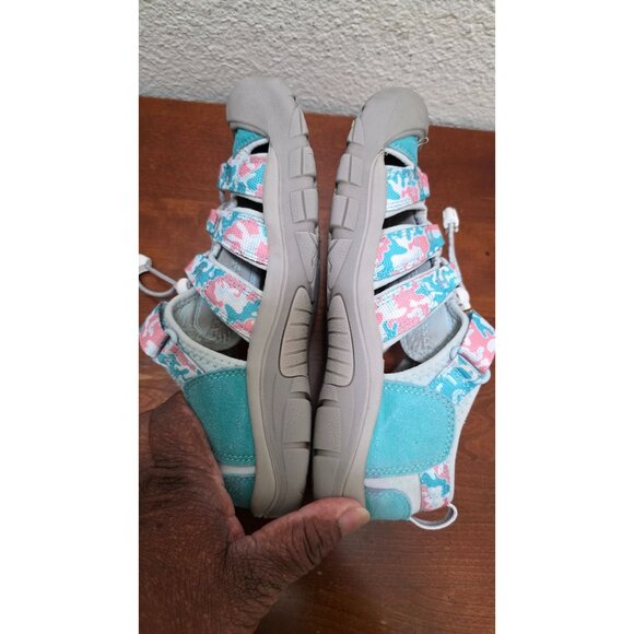 Keen Newport H2 Kids Sandals Size 5 Teal & Pink Camo Print Durable Rubber - Picture 6 of 9